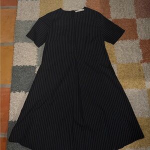 Chic Black Pinstripe Dress